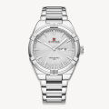 NAVIFORCE NF9218 Silver Stainless Steel Analog Watch For Men - White & Silver. 
