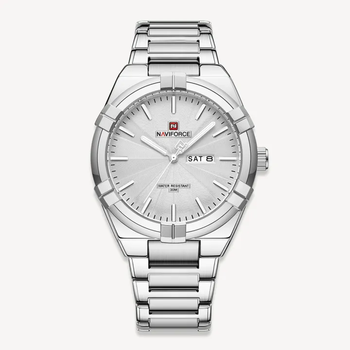 NAVIFORCE%20NF9218%20Silver%20Stainless%20Steel%20Analog%20Watch%20For%20Men%20-%20White%20&%20Silver%20-%20Image%202
