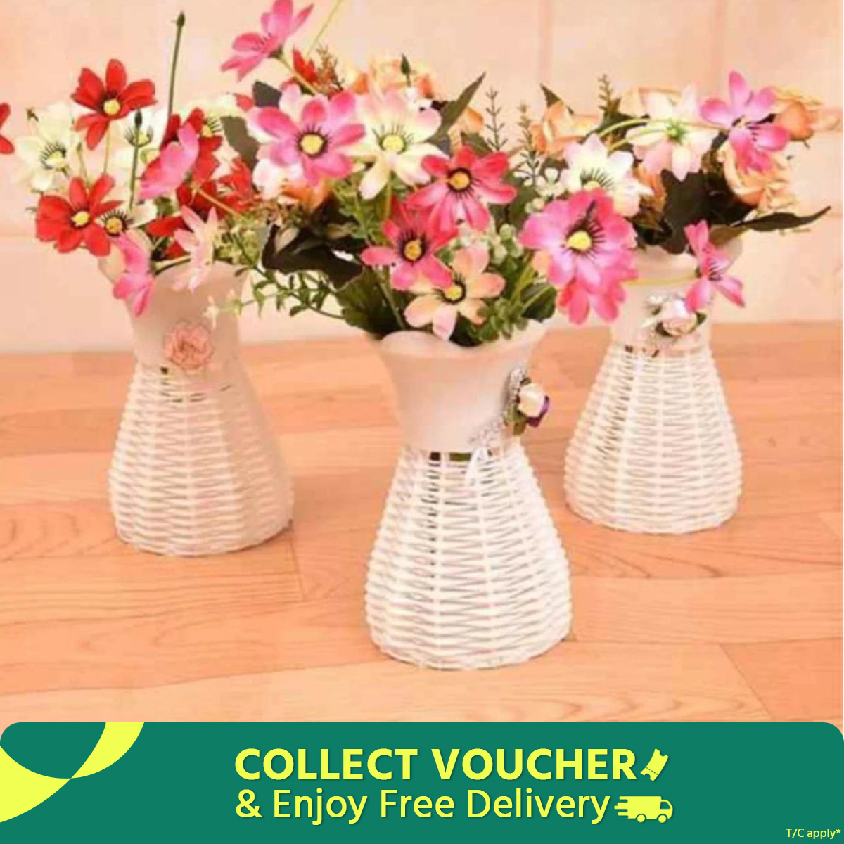 Flower Plastic Vase for Home Wedding Decoration - Excluding Flower