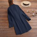 ZANZEA Women Casual Loose Button Up Shirt Solid Loose Side Slit Office Blouse Tops.