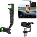 360 Degrees Car Rearview Mirror Mount Phone Holder for 4.0-6.1 Inch Navigation Bracket Stand Adjustable Support. 