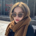 Dou Brown Sunglasses Female Sense Men's and Women's Glasses Big Face Show Face Small Uv Protection sunglasses Sunglasses.
