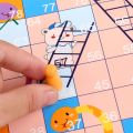 【Happy baby toy store】2 in 1 Double-d Wooden Flying Ludo Snake Ladder Game Board Kids Family Interactive Game Toy Set. 