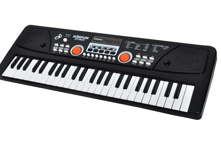 61%20Keys%20electric%20piano%20keyboard%20with%20microphone%20and%20bandstand%20-%20Image%203