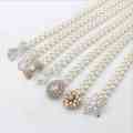 Fashion Pearl Belts For Women Dresses Elastic Buckle Ladies Belt Flower Butterfly Crystal Girls Waist Belts Waistband. 