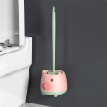 Compact Toilet Bowl Cleaning Brush Set Pink & Green Toilet Bowl Brush and Holder for Bathroom Deep Cleaning. 