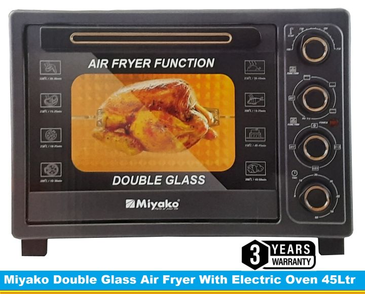 Miyako MT-450RCL-D-RB Double Glass Door Multifunctional Electric Oven With Air Fryer.
