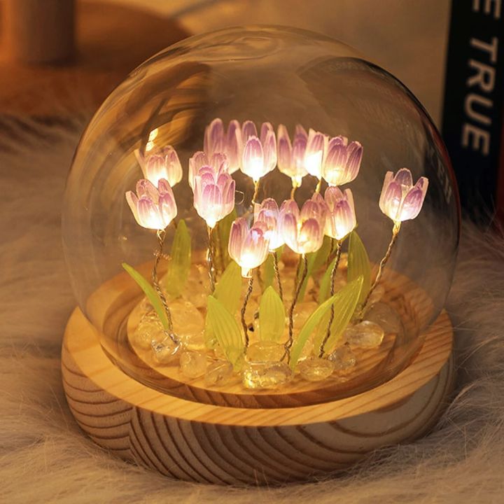 10/20pcs%20Artificial%20Tulip%20Night%20Light%20DIY%20Simulation%20Tulip%20Bedside%20Lamp%20Heat%20Shrinkable%20Film%20Home%20Decor%20Birthday%20Gift%20Table%20Lamp%20-%20Image%204