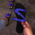 Women Sandals， Summer Beach Shallow Mouth Rhinestones Ladies Fashion Show Comfortable Light Shoes Sandalias Femininas. 