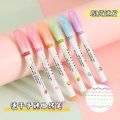 Creative Curve Pen Flower-Shaped Outline Pen Quick-Drying Hand Account Fluorescent Pen Color Stroke Key Wave Marker.
