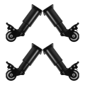 4 Pcs Adjustable Furniture Legs Coffee Metal for Caster Wheels Bed Support Can Move.