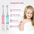 SEAGO Kids Children Electric Toothbrush for 3-12 Years Old Baby Soft Bristle Waterproof LED Light Smart Timer with 3 Brush Heads. 