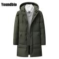 Winter Men Parkas Hooded Warm Mid-Length Coat Men Solid Color Casual Fashion Streetwear Parka Coat Men Large Size 8XL.