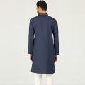 Masculine Semi Fit Embro Panjabi -  Navy. 