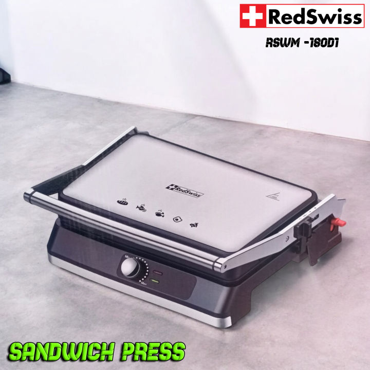 RedSwiss Big Size Electric Sandwich Maker/Sandwich Press/ Sub-sandwich Maker (Black) RSWM 180D1/2200 watt