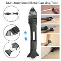 KOGEEK Caulk Remover Tool 3 in 1 Metal Caulking Tool with 6 Silicone Pads Sealant Finishing Tools Glass Glue Angle Scraper for Kitchen Bathroom Window Ceramic Tile Floor.