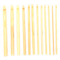 12x Crochet Hooks Bamboo Craft Knitting Needles For Crocheting Shawl ZR. 