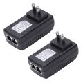 【High-quality】 2X Ethernet POE Injector Adapter for IP Phone Gateway IP Camera. 