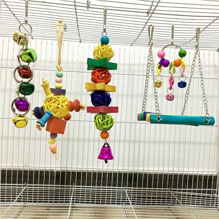 Bird%20Toys,%20Parrot%20Cage%20Hammock%20Hanging%20Bell%20Toy%20Colorful%20Swing%20Bell%20String%20Rattan%20Ball%20Bite%20String%20Toy%205pcs%20-%20Image%209