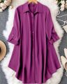 Western Fashion Purple Color Tops Long kurti Premium Soft  Cheri Georgette Ladies Shirt for Girls. 