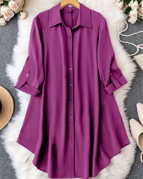 Western Fashion Purple Color Tops Long kurti Premium Soft  Cheri Georgette Ladies Shirt for Girls