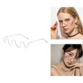 Glasses Frame No Lens Frame Crystal Wire Decorative Eyewear Eyeglasses Wave Shape for Rimless Music Festival Costumes ,. 