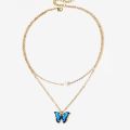 Trendy Double Layer Pearl Chain Choker Butterfly Pendant Necklaces for Girls Simple New Stylish - Fashionable Necklace for Women.