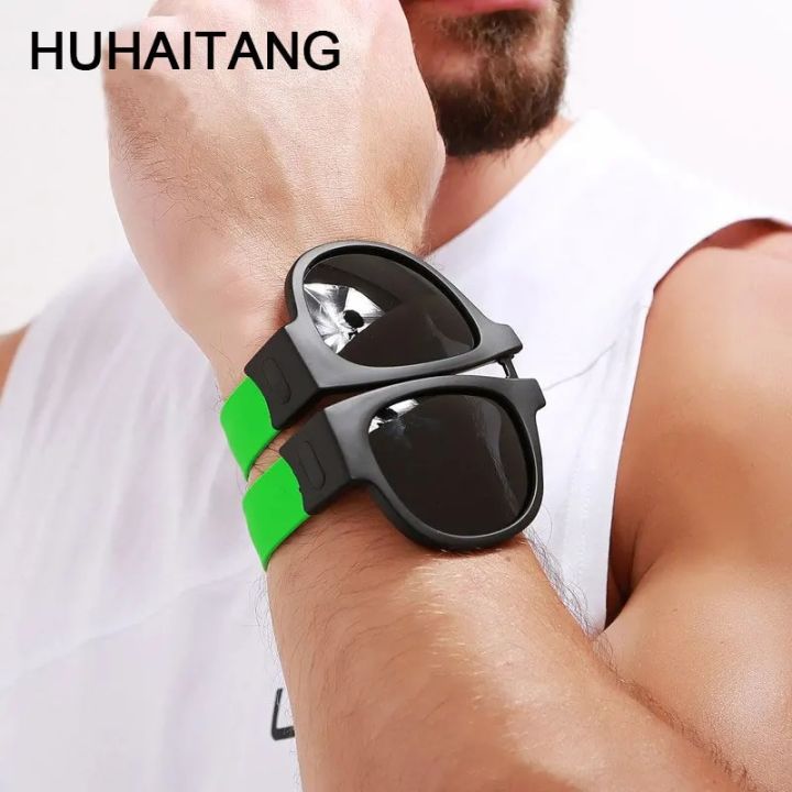 HUHAITANG%20Polarized%20Slappable%20Bracelet%20Men%20Sunglasses%20Slap%20Folding%20Sun%20Glasses%20For%20Women%20Wristband%20Outdoor%20Driving%20Sunglass%20-%20Image%202