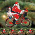 Hanging Widget Eye-catching Creative Santa Cycling Shape Hanging Widget. 