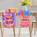 2 Pieces Birthday Chair Cover Office Cake Patterns Kids Birthday Chair Cove.
