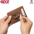 GZCZ Brand Men Wallet Short Small Wallets Purses Cow Leather Money Clips Solid Color Thin Card Holder Wallet For Men Dropship. 