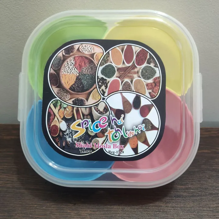 Organized%20Spice%20Master%20Spice%20Container%20Set%20with%204%20Storage%20Compartments%20and%20Spoons,%20Fresh%20Kitchen%20Organizer,%20Multipurpose%20Plastic%20Spice%20Rack%20-%20Image%204