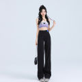 Lyocell Jeans Women's All-Match Summer Thin2023New High Waist Slimming and Straight Ice Silk Narrow Wide Leg Pants for Women. 