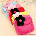 ♬MG -Cute Baby Girl Flower Bead Chain Velvet Handbag Shoulder Bag Party Princess. 