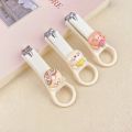 Cute Cartoon Nail Clippers Creative Bear Bow Animal Fingernail Cutter Cream Color Folding Anti-splash Manicure Nail Scissors. 