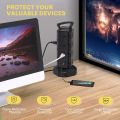 TESSAN US Multi Outlet Tower Power Strip with 14 AC Outlets 4 USB Surge Protector 6.5ft Retractable Extension Cable. 
