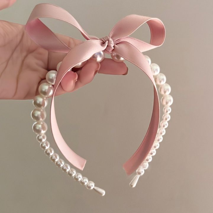 Temperament%20Pearl%20Hair%20Band%20Satin%20Bow%20Ribbon%20Hair%20Hoop%20Headwear%20for%20Women%20Jewellery%20Accessories%20-%20Image%205