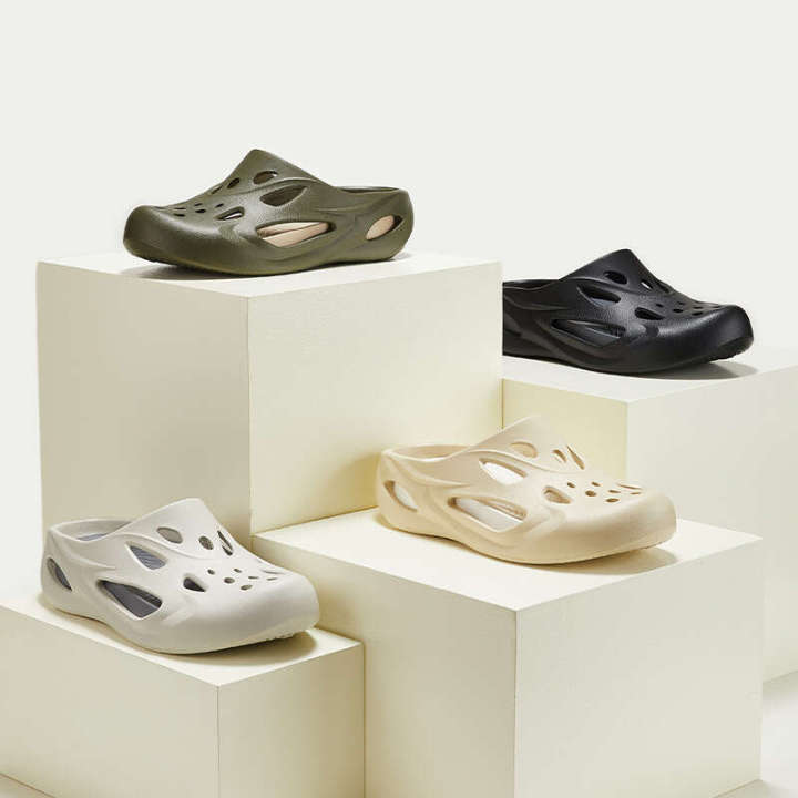 Ant Love Spring/Summer New Product for Home and Outdoor Wear: Simple Color Block Men's Hole Cool Slippers