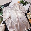 S-6XL Womens Sparkly Shiny Metallic Holographic Round Neck Short Sleeve Casual Loose Top Festival Party Tee Shirt Female Clothes.