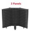 LOMEHO 3 Plastic Microphone Shield Foldable Panels Adjustable Isolation Broadcast Sing Reduce Noise Recording Windscreen LO-PS68. 