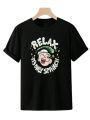 Pappy Relax Age's 20 Men's premium quality breathable  Dtf Half Sleeve round crew neck Black  organic regular fit shrink proof dtf graphic cotton T-shirt (Customizable). 
