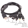 5in1 USB Charging Cable For Nintendo-3ds NDSi GBA-SP 2DS/3ds XL LL NDSL WiiU- And Sony PSP Charger Cable Replacement Game Parts.