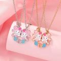 Cute Animal Magnet Necklaces for Women Girls Kawaii Best Friends Cat Rabbit Animal Pendant Chain BFF Friendship Jewelry Gifts.