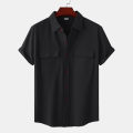 Mens Solid Cotton Linen Fashion Stripe Print Casual Shirt Plus Size Beach Shirt.