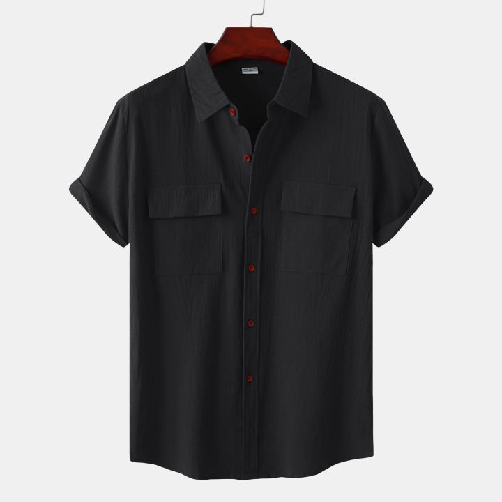 Mens%20Solid%20Cotton%20Linen%20Fashion%20Stripe%20Print%20Casual%20Shirt%20Plus%20Size%20Beach%20Shirt%20-%20Image%203