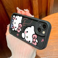 TA for iPhone 11 12 13 14 15 Pro Max 14 15 Plus Back Cover Soft Square Hello Kitty Pattern Cases Silicone Camera Protection Phone Case.