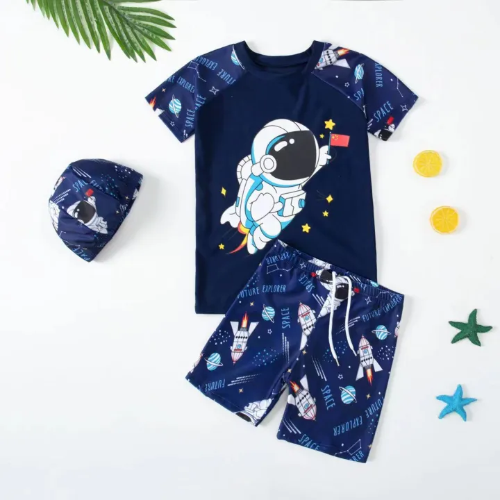 Children's%20swimsuit%20new%20boys,%20girls,%20big%20children,%20students,%20baby,%20quick-drying,%20cartoon%20swimpants,%20hot%20spring%20sunscreen%20swimsuit%20set%20-%20Image%202