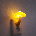 LED Night Light Mushroom Wall Socket Lamp EU US Plug Warm White Light-control Sensor Bedroom Light Home Decoration. 