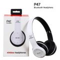 P47 Stereo Head Mounted Bluetooth Headphones Multifunctional Headset Wireless Phone Speakerphone - Black. 