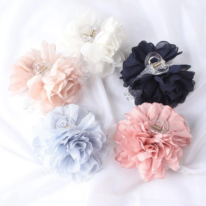 Fabric%20Big%20Flower%20Hair%20Claw%20Clips%20Women%20Girls%20Soft%20Chiffon%20Flowers%20Ponytail%20Holder%20Hair%20Clamps%20Barrette%20Fashion%20Hair%20Accessories%20-%20Image%202